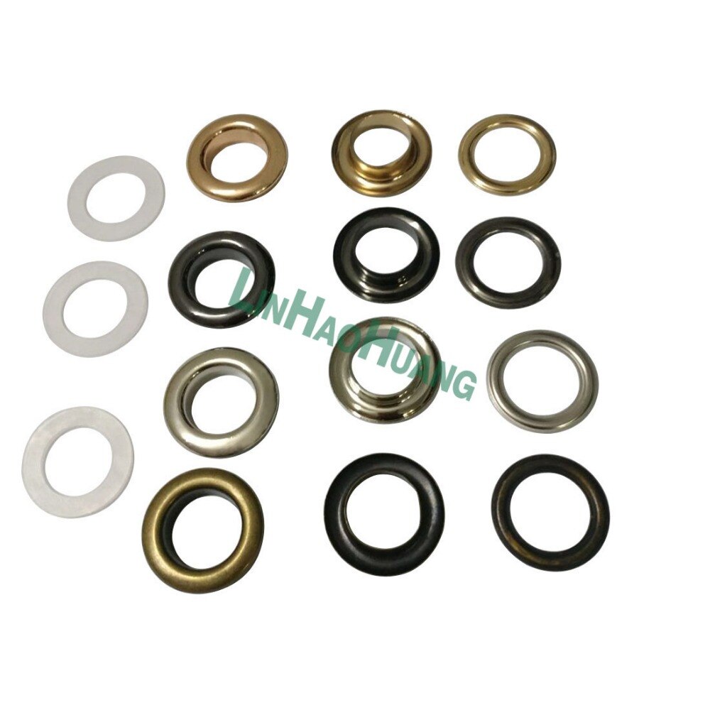 50 stk./parti 28mm runde metal-messing-øjer med spændeskive metalgennemføringer guld/nikkel/sort/bronze-farve øjer -28mm