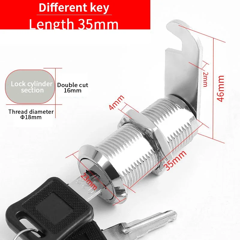 5/20SETS Security Lock Metal Cylinder Cabinet Locker Cam Lock With Keys Security Mailbox Lock Drawer 16mm/20MM/25MM/30MM