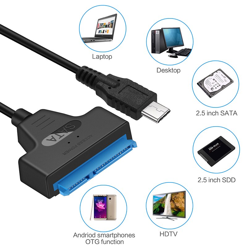 Universal SATA to USB 3.1 Easy Drive Line Desktop Hard Drive Line Connectors Adapter Notebook Hard Drive Read Data High Speed