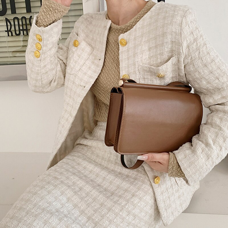 Borse a tracolla per donna marca solido semplice in pelle PU Crossbody Fashion Flap primavera nuove borse di Design borse da donna ascelle