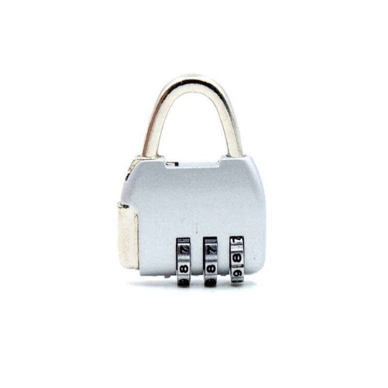 Mini Zinc Alloy Padlock Travel anti-theft Backpack Padlock Small Resettable 3-digit Combination School Bag Password Lock: silver