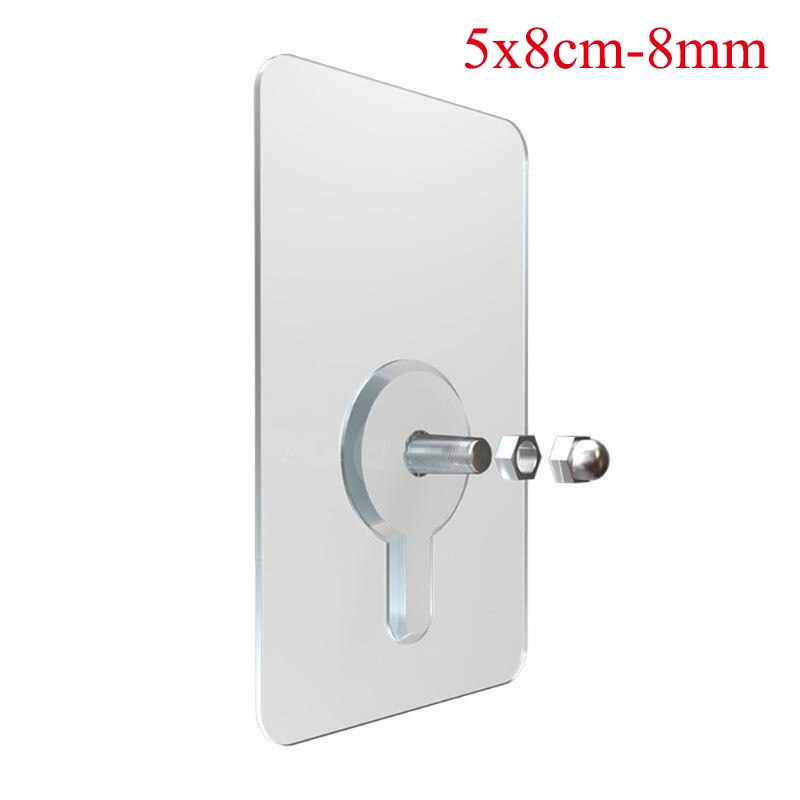 Praktische 2 stuks PVC lijm nagels muur poster Non-trace stok Muur Haak duurzaam transparant sterke lijm schroef Muur nail: 5x8cm-8mm