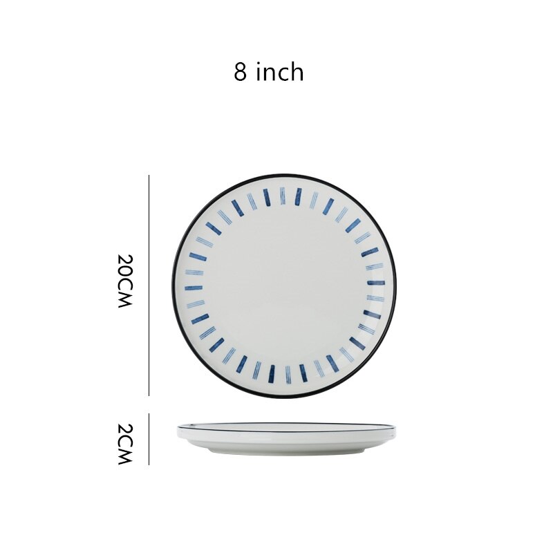 Keramisk bøf tallerken western mad rund 8 tommer gitter porcelæn flad tallerken hjem restaurant køkken service: B