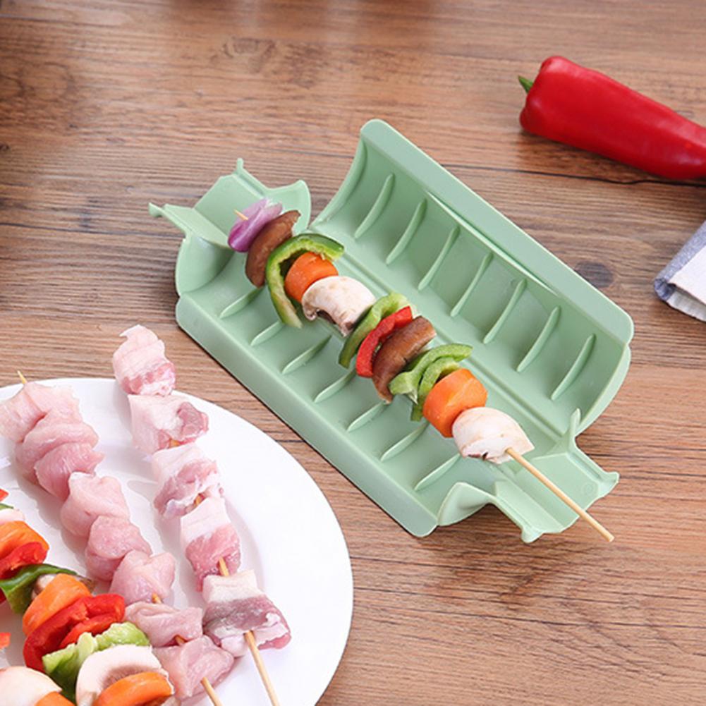 Machine à brochette de viande pour barbecue, manuelle, pas de blessure au doigt, antidérapante, Kebab, outil de cuisine, accessoires de gril à faible coût