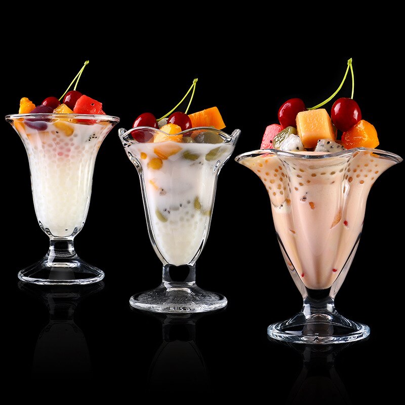 Glass Ice Cream Cup, Dessert Milkshake Cup, Ice Cream Cup, Multiple Styles, High Temperature Resistance, Good ,