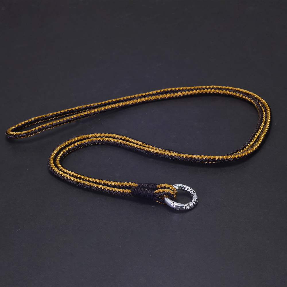 3mm geflochtene Baumwoll schnur Kette Männer Frauen 925 Sterling Silber Verschluss hohle runde Seil Halskette Schmuck Zubehör: Grau / 60cm