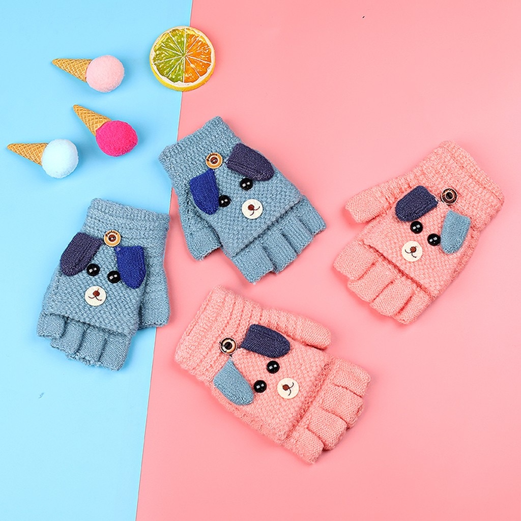 herbst Winter neue freundlicher Nette Fünf-Gefingert Samt Karikatur Warme Gestrickte Handschuhe Handschuhe gestrickte Winter handschuhe # O14