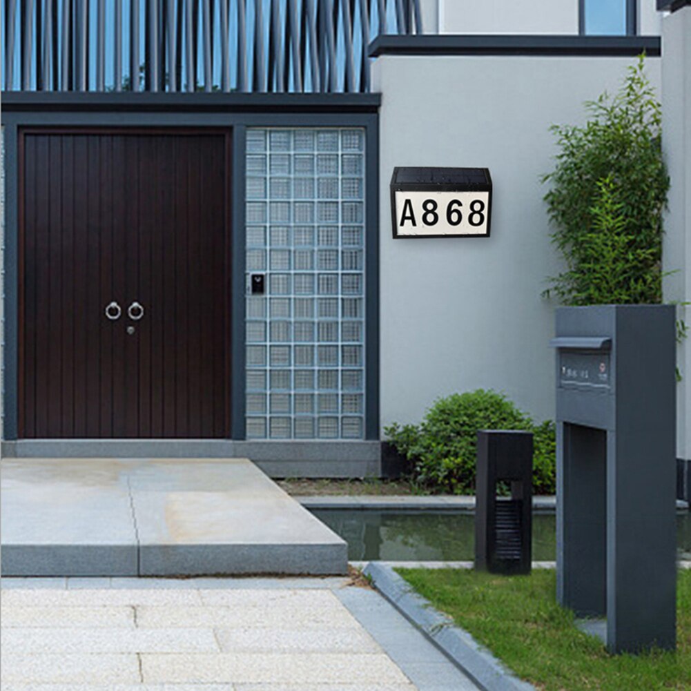 Solar LED Light Outdoor Solar House Number Sign Lighting Waterproof Garden Yard Porch Light Decoration LED House Number