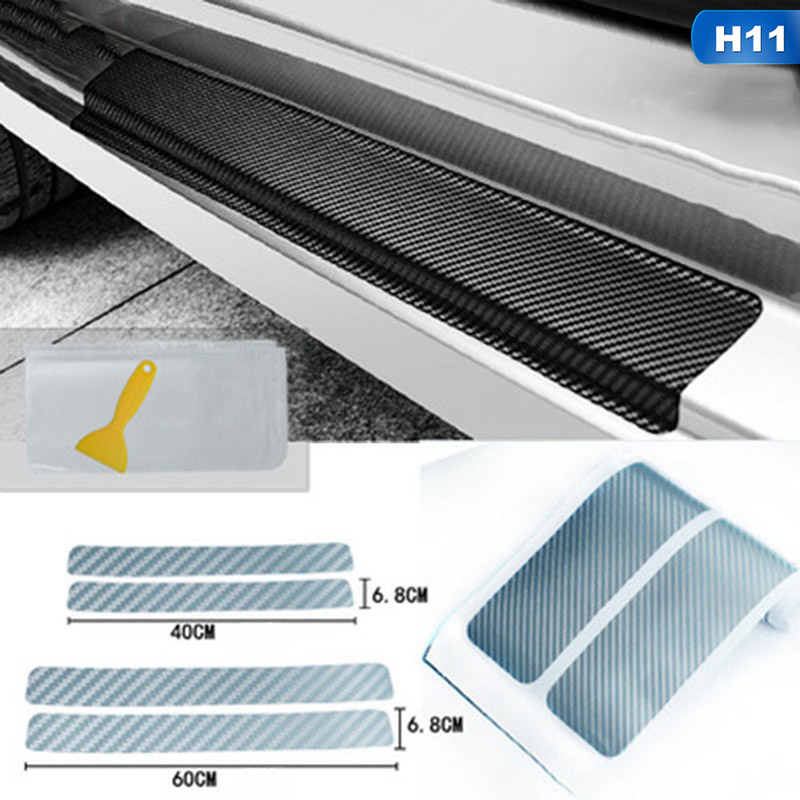 4pcs auto dorpel drempel beschermer sticker voor Vo-lvo C30, Auto dorpel pedaal decor anti-slip anti-kras beschermer,60