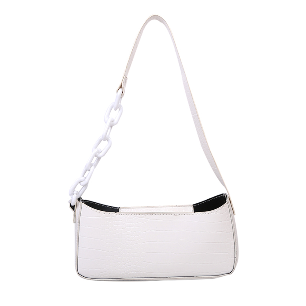 Small Shoulder Bags For Women Retro Alligator Pattern Handbag Female Subaxillary Bags Casual Baguette Bags Blosa Bolsos: White