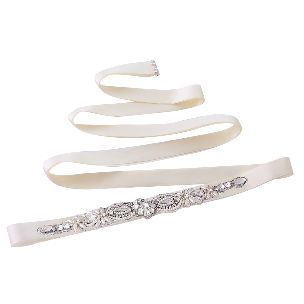 ZMS43 Rhinestone Belt Wedding Belt Evening Dress Belt Bridal Belt Bridesmaid Sash Sparkly Belt Belt for Evening Party Prom Gown: ivory