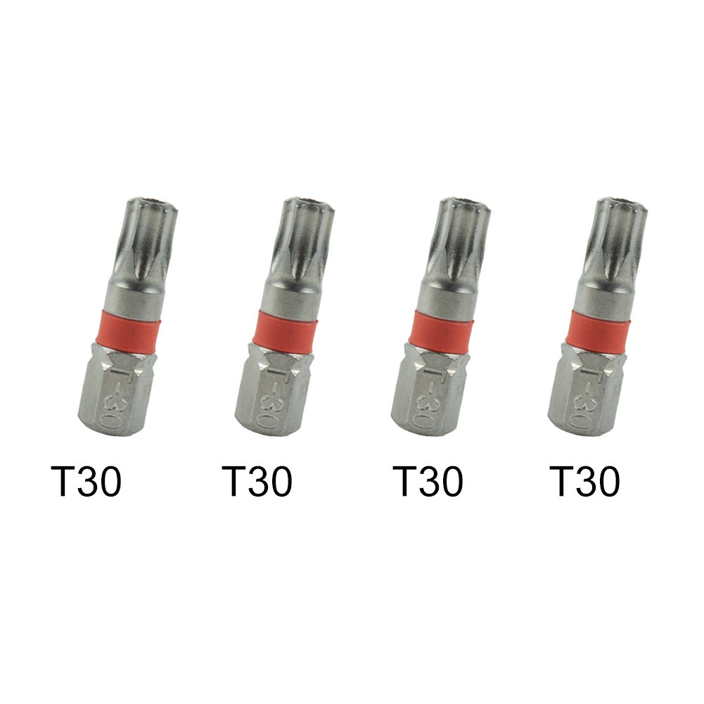 4 Stuks 25 Mm Magnetische Torx Schroevendraaier Bits Set Elektrische Schroevendraaier Hoofd T6/T8/T9/T10/T15/T20/T25/T27/T30/T35/T40 Schroevendraaier Bit: Bruin