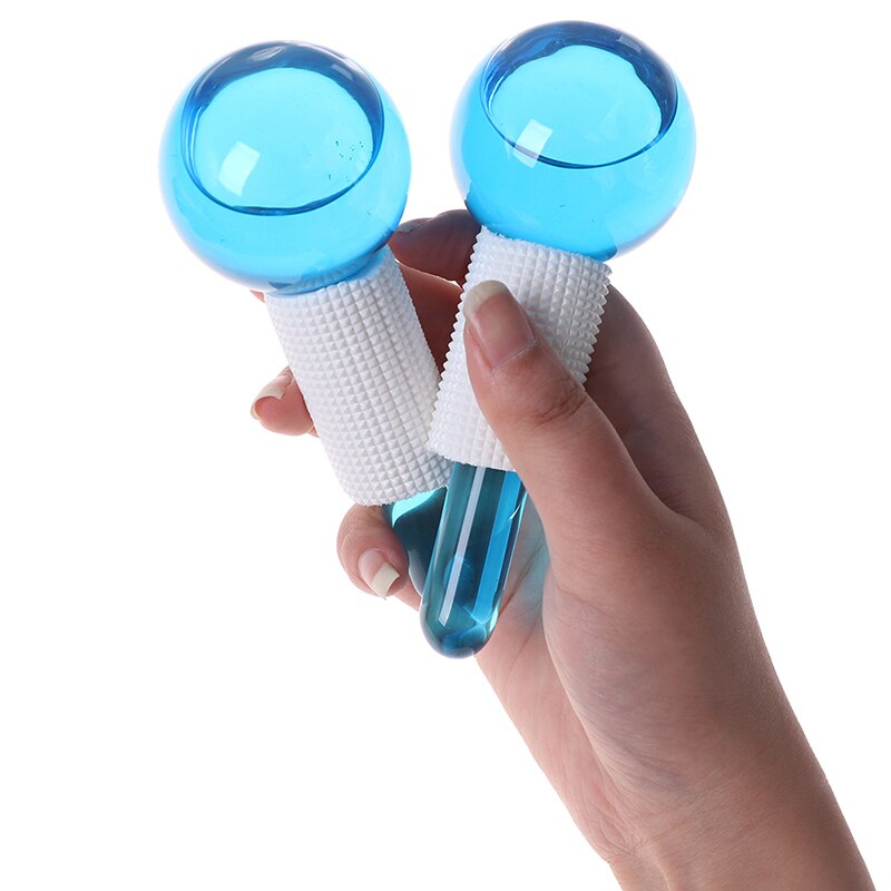 1 Paar Crystal Ijshockey Energie Massage Gezicht Schoonheid Eye Massager Ijs Globes Beauty Bal Ogen Schoonheid Roller Water Wave bal