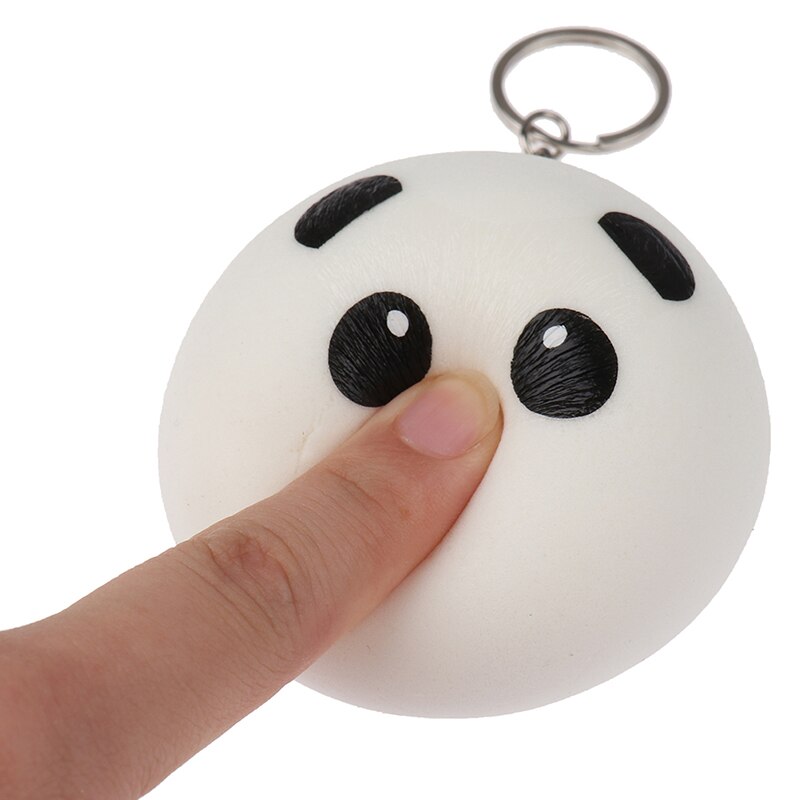 7cm panda stressverlichter bal decompressie speelgoed pu sleutelhangers sleutelhanger