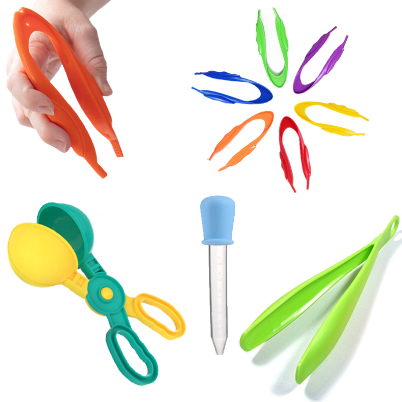 Pinzas con Clip para niños, juguetes de herramientas de entrenamiento de habilidades motoras finas, juguetes educativos de Aprendizaje Temprano Montessori, 1/4 Uds.