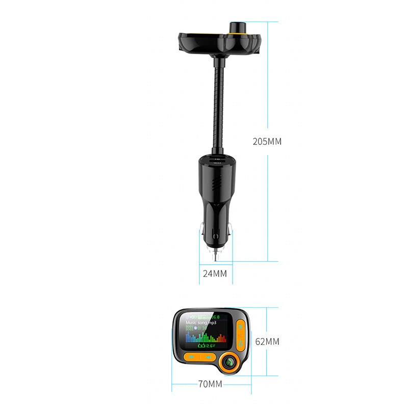 Car MP3 Player Bluetooth Car Kit FM Transmitter Modulator with Color Sn AUX Auto Music Adapter QC 3.0 USB Charger