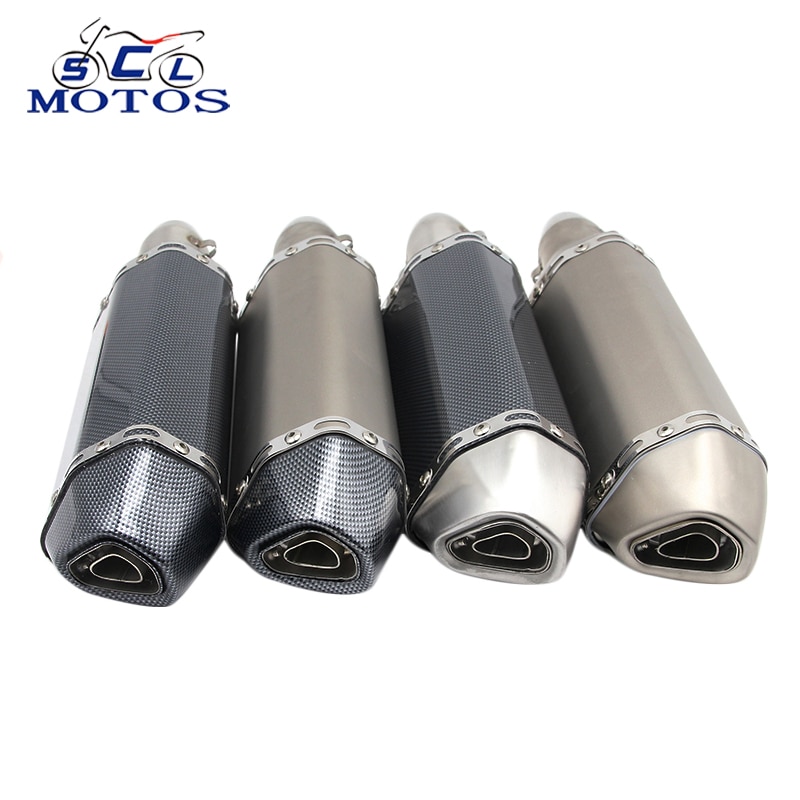 Sclmotos- 51mm Motorcycle Akrapovic Yoshimura Exhaust Muffler Pipe with DB Killer Escape Moto Pitbike Racing NMAX CB650F MT03