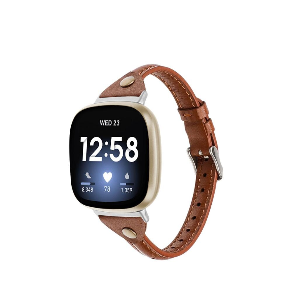 For fitbit versa 3 smartwatch t-formet lærremme for fitbit versa 3 smartwatch stålspennereim for fitbit sense-tilbehør