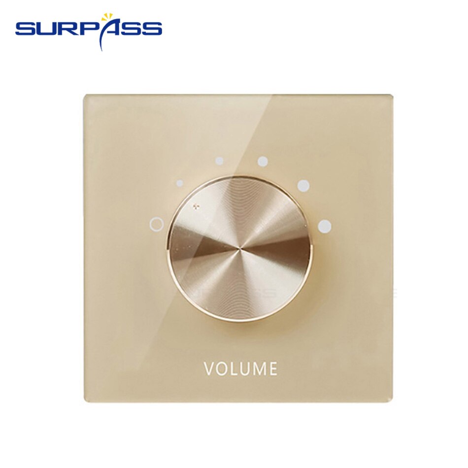 Full Hosue Tuning Switch Volume Adjust Wall Panel Easy Operation Indoor Smart Home Volume Controller: Gold 5level segment