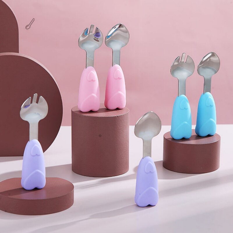 3Pcs/set Baby Silicone Bowl Infant Food Grade Complementary Feeding Tableware Set Baby Toddler Training Spoon Fork Set with Box