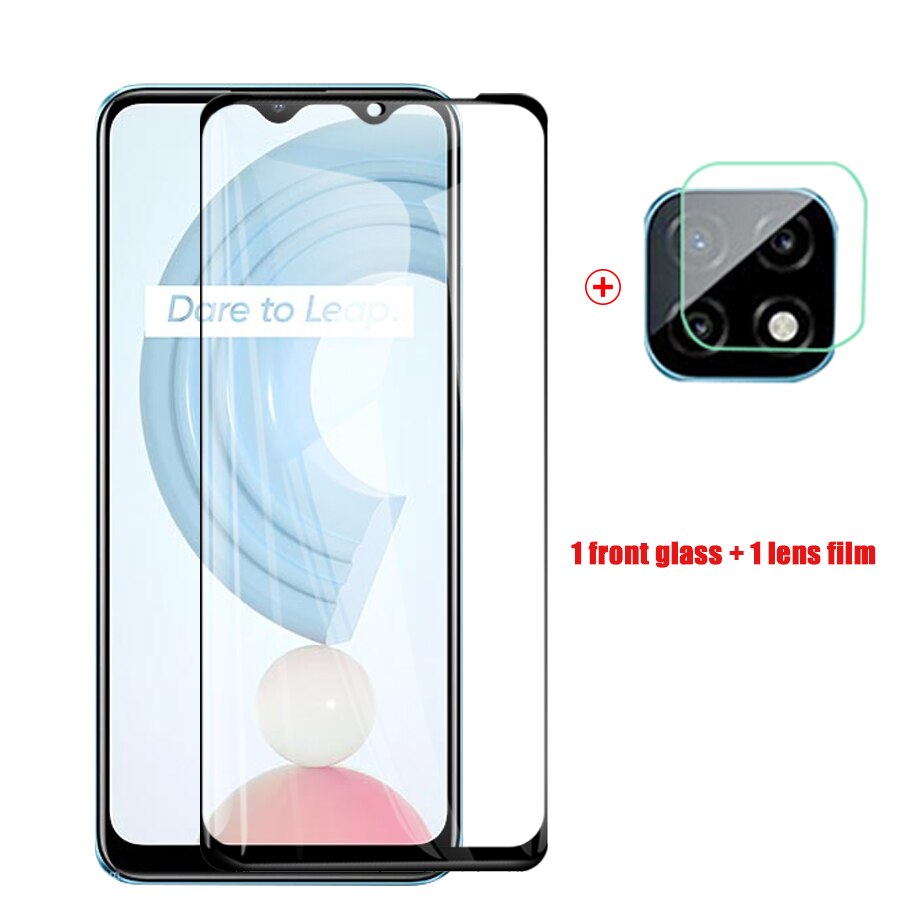 Realmy C21 Case Gehard Glazen Voor Oppo Realme C21 C 21 6.5 "Camera Lens Beschermende Film Anti-Kras screen Protectors Glas: 2in1