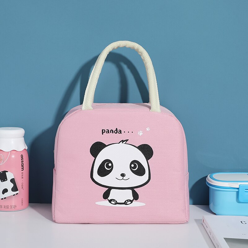 Isolerad matväska för kvinnor barn kylväska termoväska bärbar matlåda ispåse väska mat picknickpåsar lunchväskor för jobbet: Panda