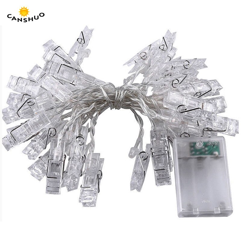 Garland Card Photo Clip Led String Light 1/2/4M Led Fairy Light Bedroom DIY Clothespin Shapes Battery Christmas Decorative Lamp