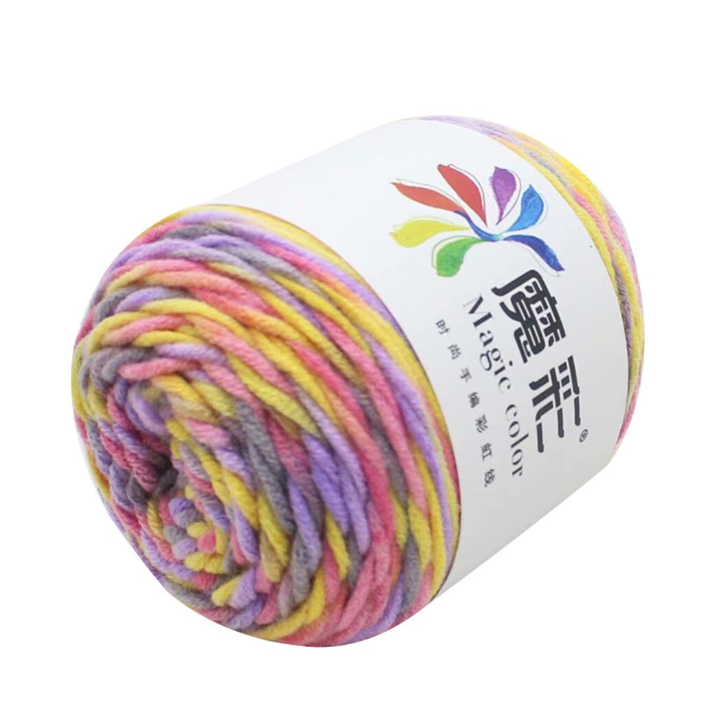 Fil 5 brins de coton arc-en-ciel Crochet bricolage pull écharpe ligne coton laine à la main mince tricot doux bébé fil fil #45