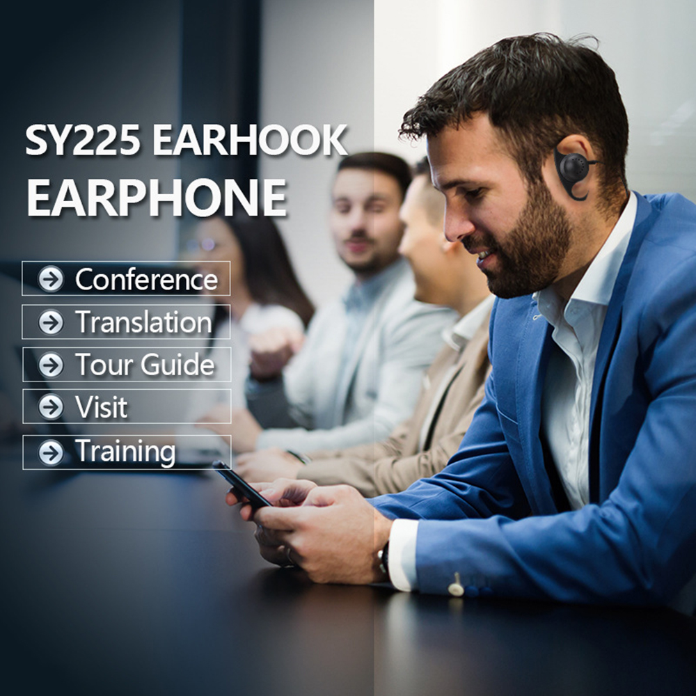 Fone de ouvido intra-auricular com fio, 3.5mm conectores em formato de d, gancho auricular macio, um lado sem microfone, para uso em celulares, laptops, seguranças, polícia e bares.