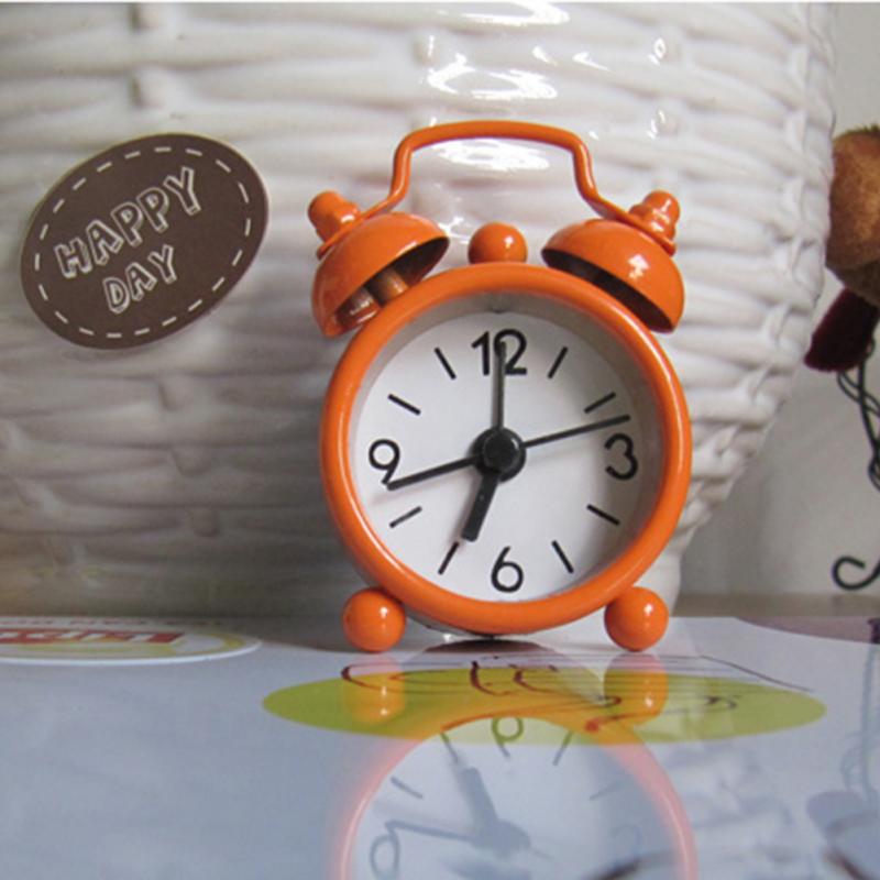 Retro Portable Cute Mini Cartoon Alarm Clock Round Number Double Bell Desk Table Digital Clock Home Decor: 8