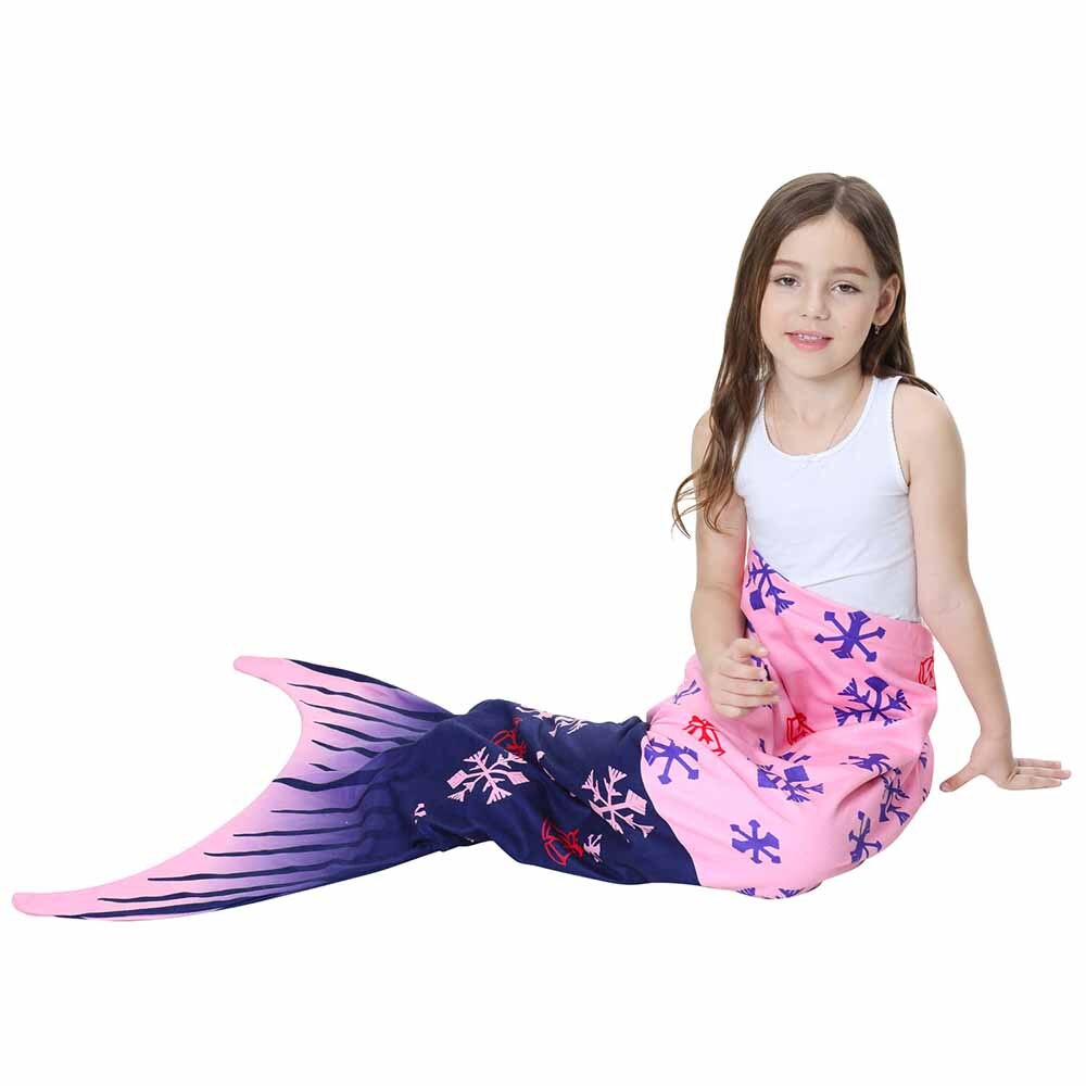Mermaid Fish Tail Blanket Polar Fleece Wearable Portable Mermaid Blankets For Children Girl Kids On Bed Throw Plaid Blanket: Color 7