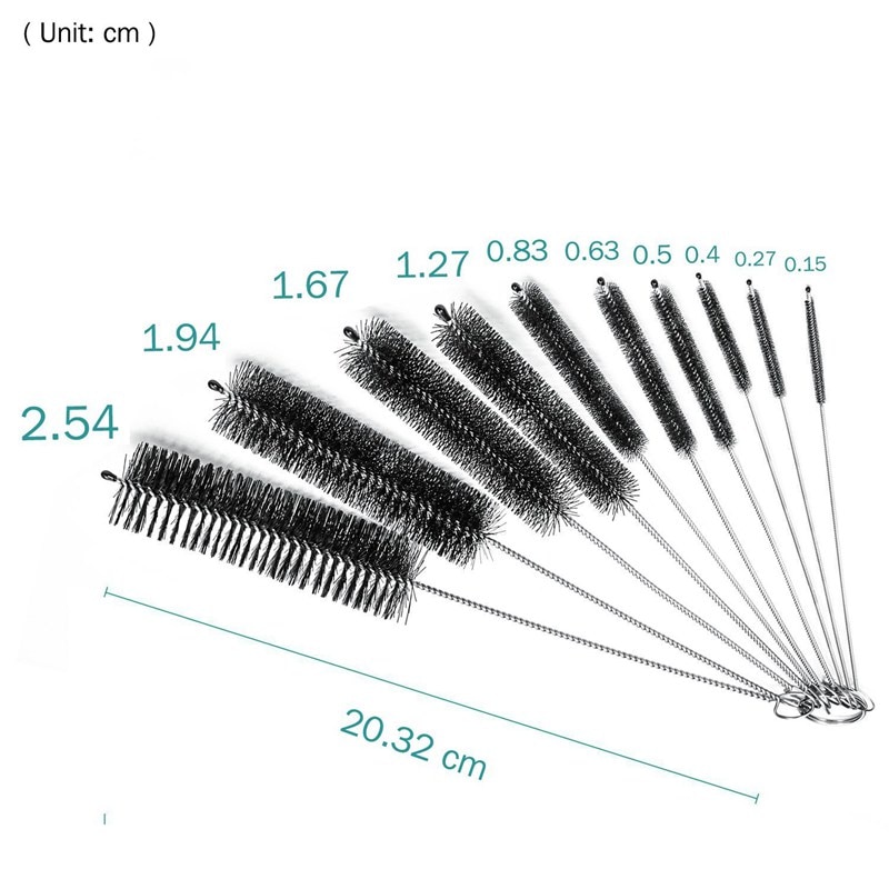 Flasche Pinsel, Flasche Reinigung Pinsel, Reinigung Pinsel, Reiniger für Narrow Neck Flaschen Tassen mit Haken, set von 10 stücke