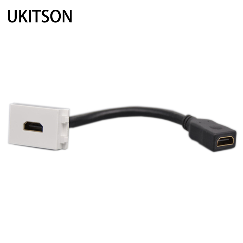 HDMI2.0 Socket Female To Female High Definition HDMI Module Slot With 20cm Wire For Wall Panel Faceplate