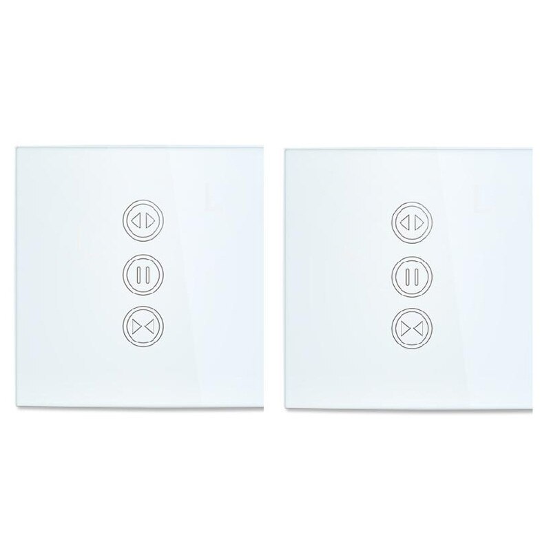 2Pcs Curtain Switch Wifi Smart Curtain Switch 2Nd Generation European Regulation Curtain Switch Blind Switch: Default Title