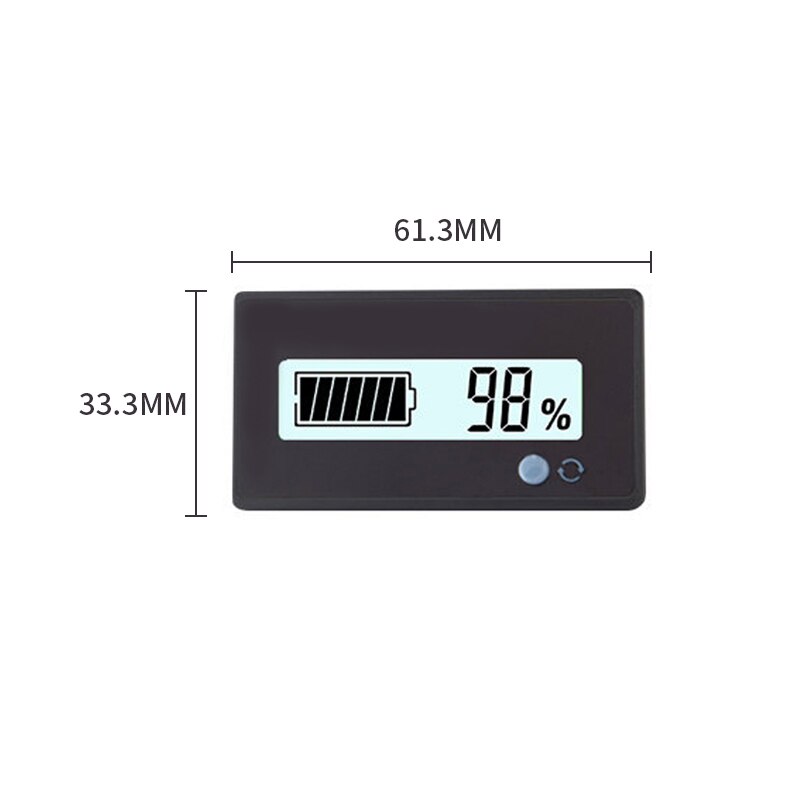 Moniteur de tension de capacité de la batterie indicateur de capacité de la batterie au plomb voltmètre LCD moniteur plomb-acide: white