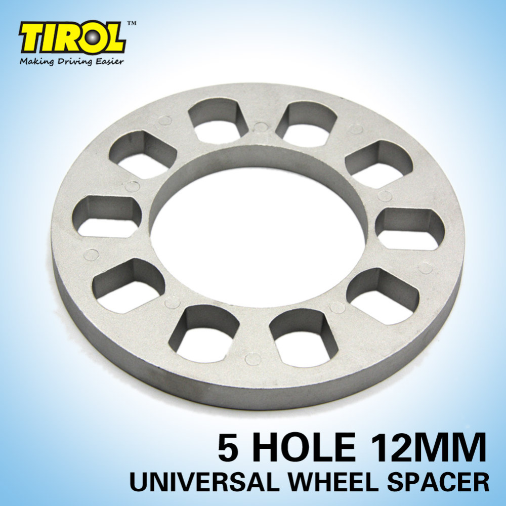 TIROL-espaciador de rueda Universal adaptador de rueda de aluminio de 5 agujeros, 12mm de espesor, compatible con 5 terminales, 5x11, 3, 5x120, 5x120, 7, 5x127, 4 unidades, T12853c