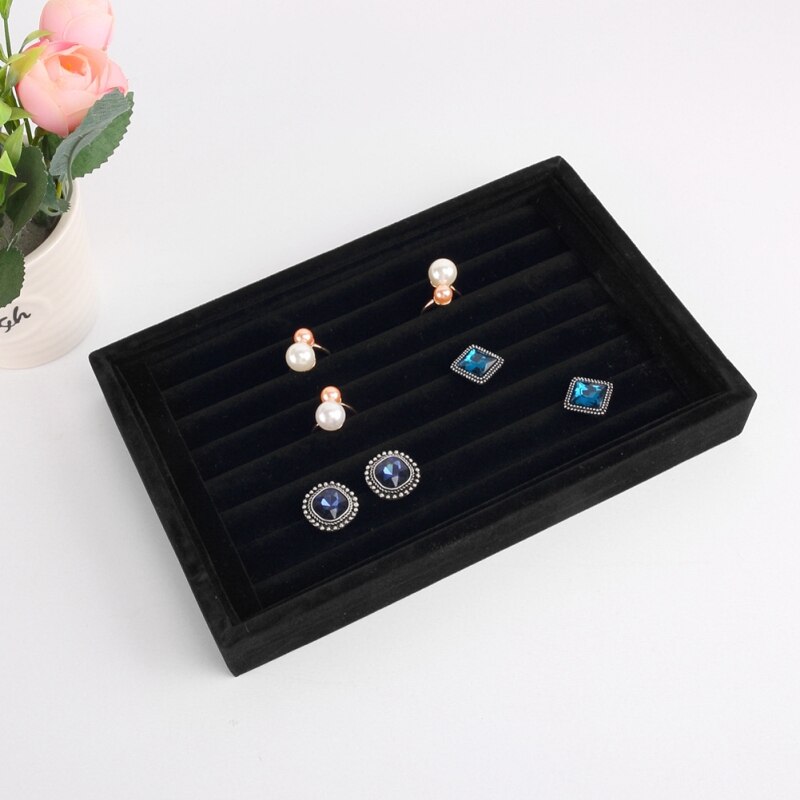 Samt Elegante Schmuck Anzeige Ohrringe Ring Organizer Ohr Nieten Schmuck Anzeige Stand Halfter Gestell Schaufenster 5 Farben