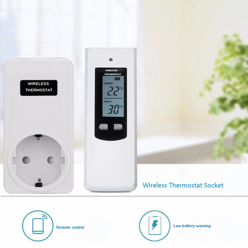 Thermoregulator Wireless Thermostat Heating Panel Remote Controller Heating&amp;Cooling Temperature Sensor Control w/LCD backlight