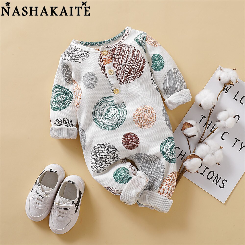 Nashakaite Kinderen Overalls Kleding Voor Pasgeboren Baby Boy Rompertjes Kleurrijke Dots Baby Boy Kostuum Voor Baby Jumpsuit Zomer