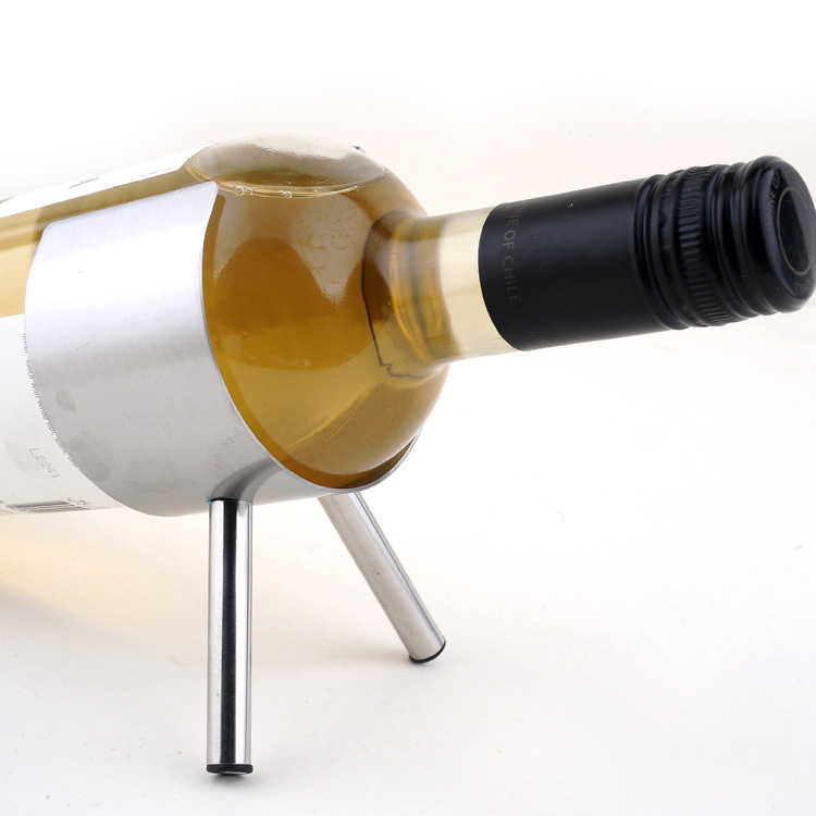 1pc metal vinholder 3 flasker vægmonteret bar vinflaskeholdere opbevaringsholder  kj 3005
