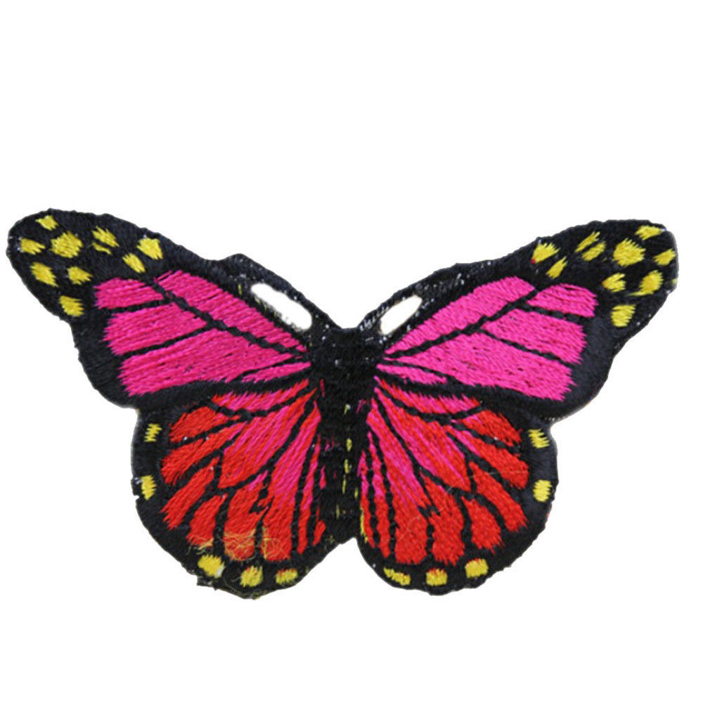 2X Embroidery Butterfly Sew On Patch Badge Embroidered Fabric Clothing Embroided Sticker Repair