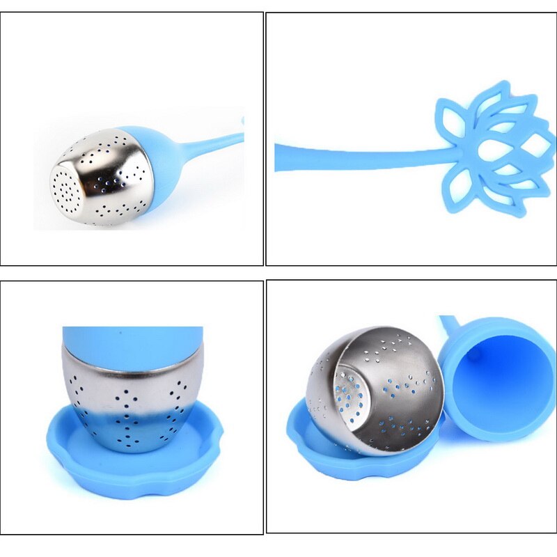 1pc silikon te infuser rustfritt stål teatea sil til bryggeenhet urte krydder filter kjøkkenverktøy