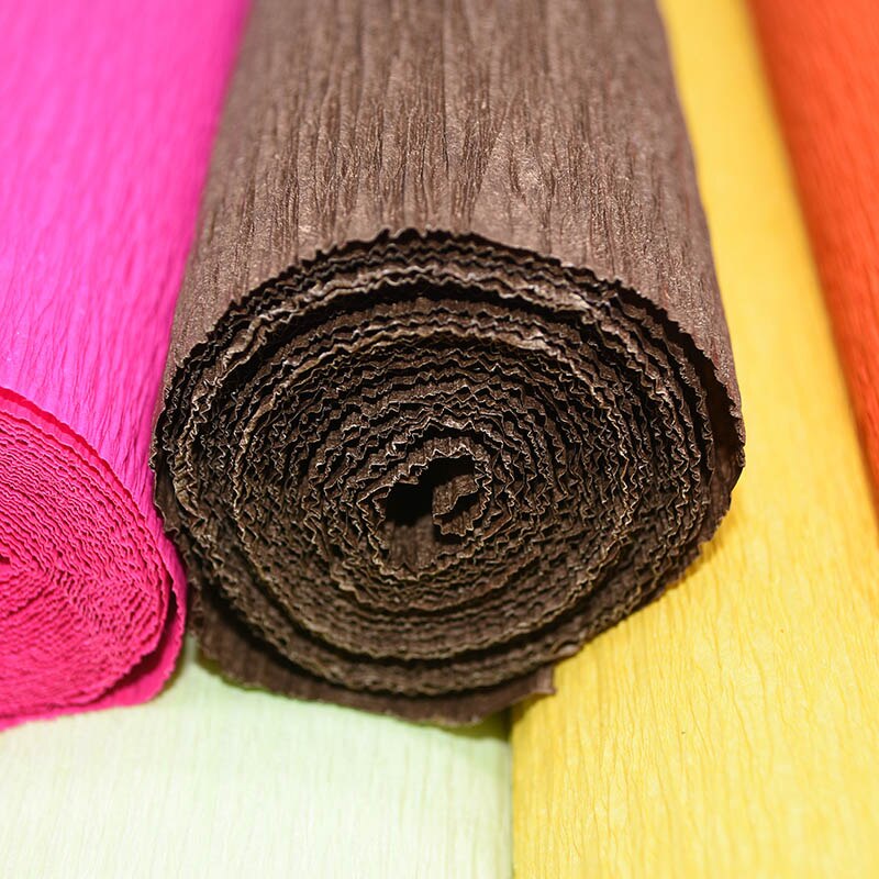1 Roll 250cmx25cm Decorative Origami Paper Wrinkled Crepe Paper Flower Making Wrapping DIY Crafts Kindergarten Handmade Supplies