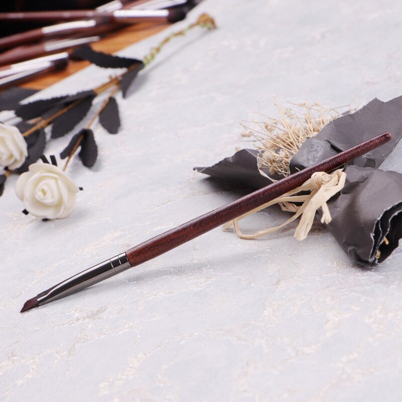 #172 Schuine Wenkbrauw Borstel Natuurlijke Hout Synthetisch Haar Eyeliner Oogschaduw Make-Up Borstel