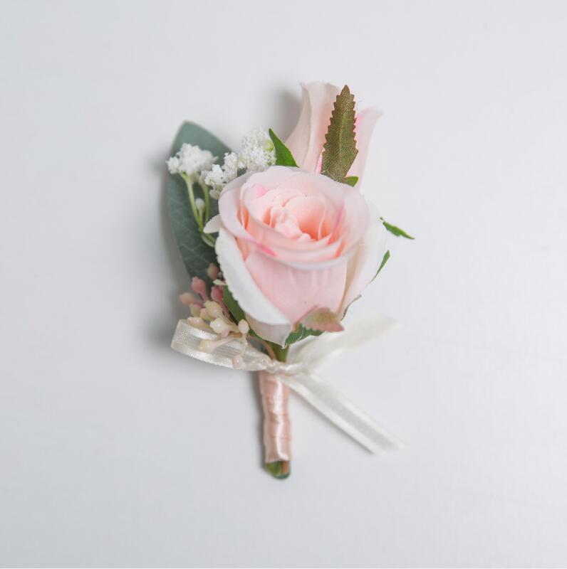 JaneVini romantique Rose Boutinnier mariage Corsages pour marié Pin groomsman artificielle boutonnière boutonnière fleurs Rose broche: Corsage 2
