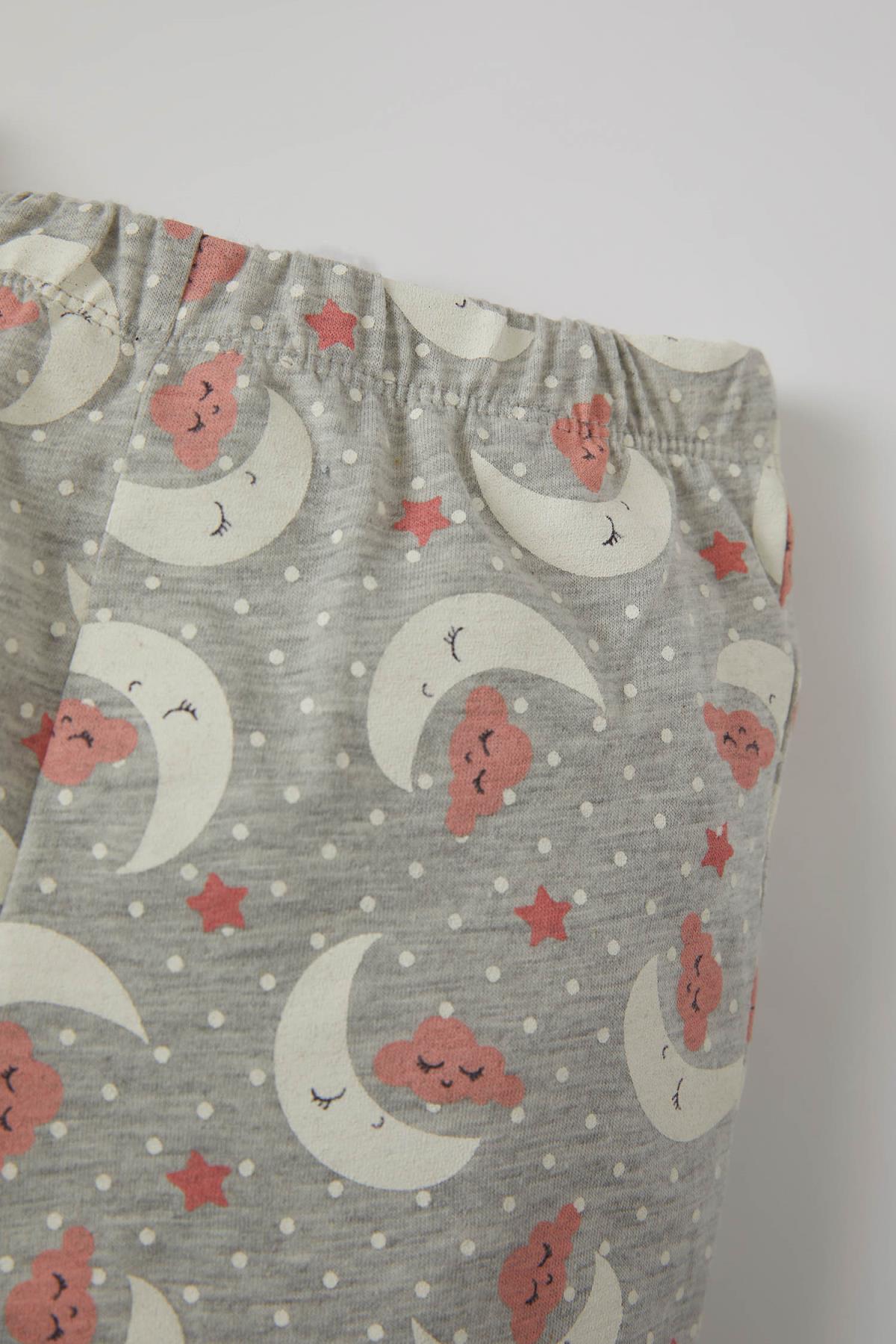 Defacto Lente Babygirl Homewear Baby Girl Leuke Maan Patroon Korte Mouw Pyjama Set Kids Kinderen Clothing-T8950A221SP