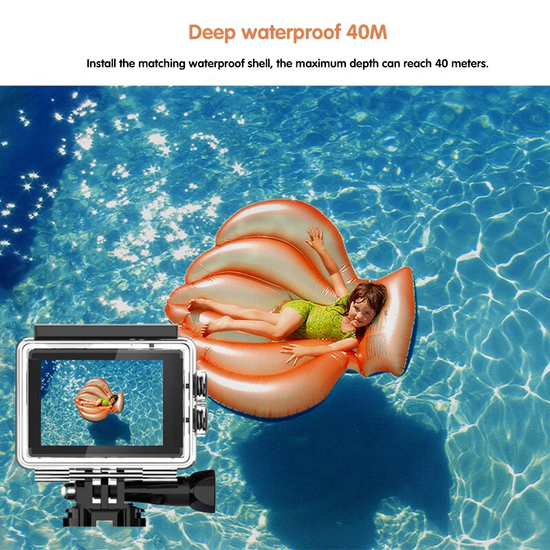 Sportcamera drie-assige slimme camera buitensportcamera 2 inch 4k hd-scherm