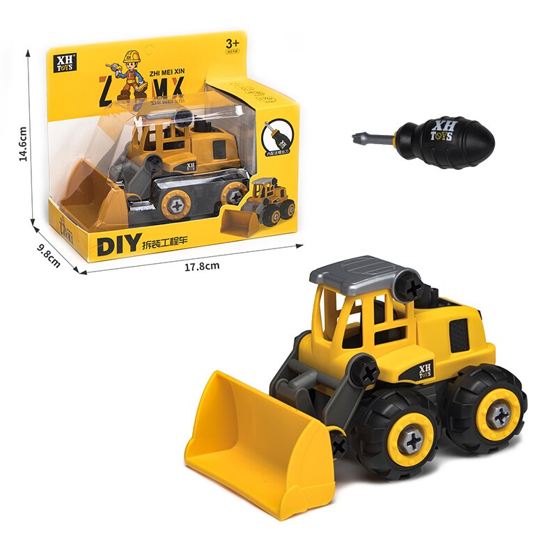 3D Puzzle Nut Disassembly Unloading Engineering Truck Excavator Bulldozer Child Screw Boy Tool Education Toy Car Model