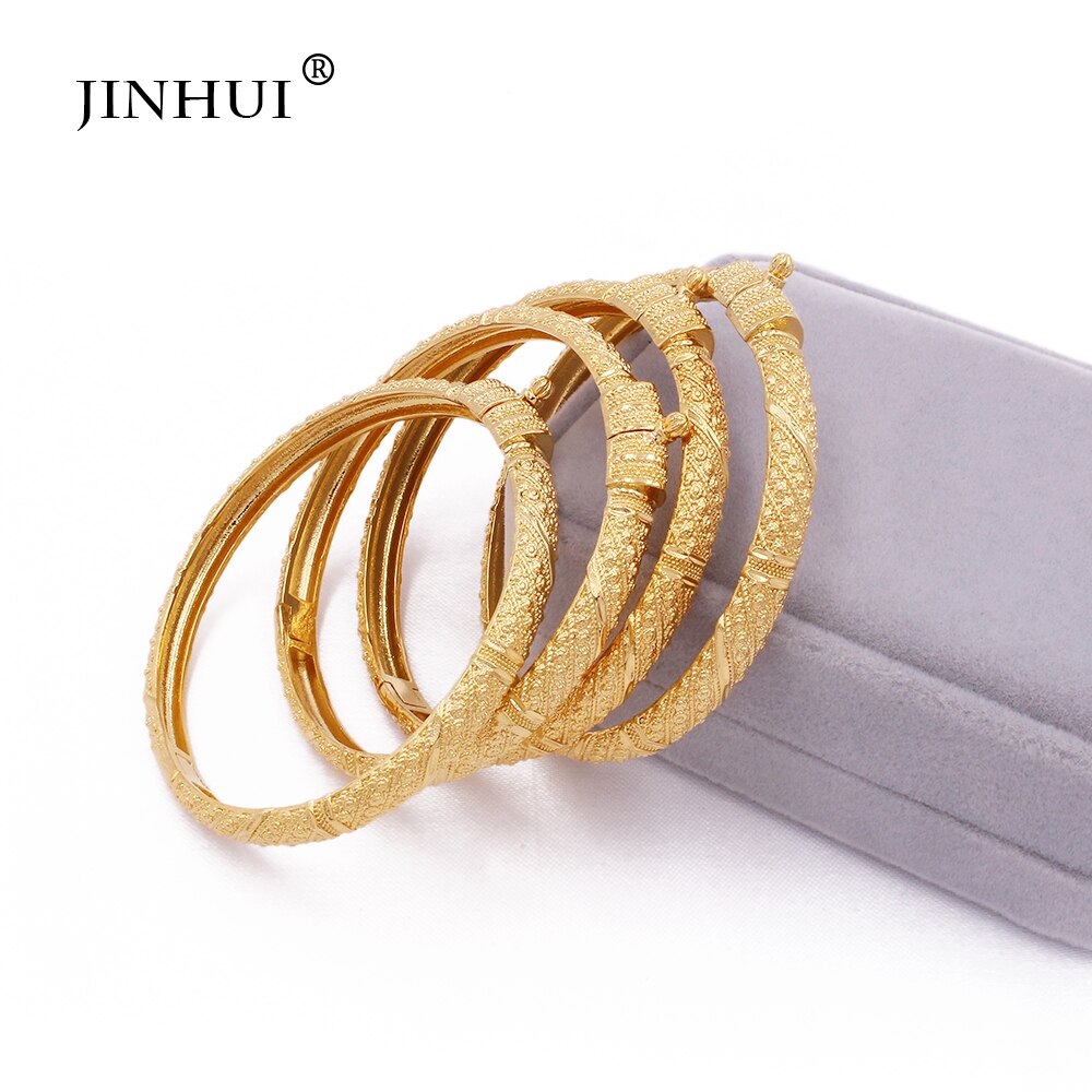 24K gold color can open bangles jewelry Ethiopian African Dubai Indian bracelet wedding for women bracelets