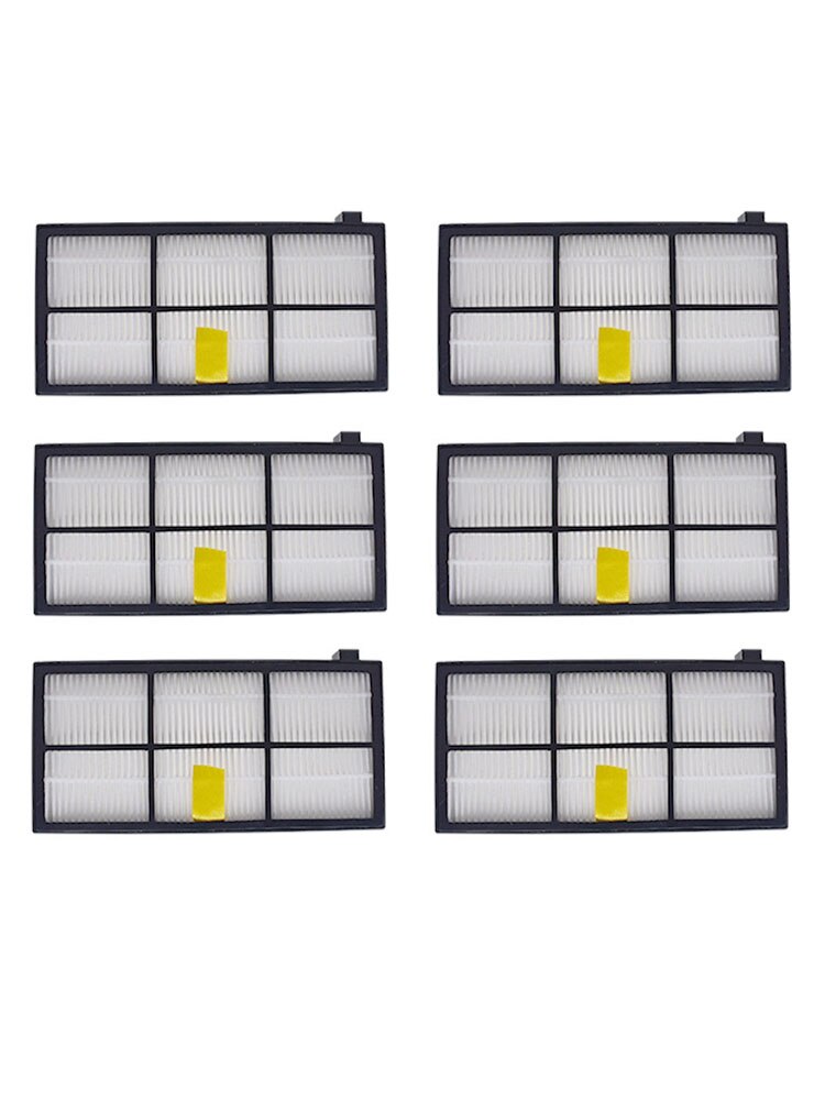 Filter Roller Side Brush Wheel for IRobot Roomba 800 860 870 877 880 890 891 805 900 960 980 985 Robot Vacuum Parts Accessories: 6pcs Filters